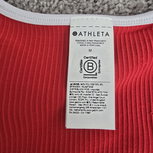 Athleta Red Ribbed Tank Top - Picture 2 of 6